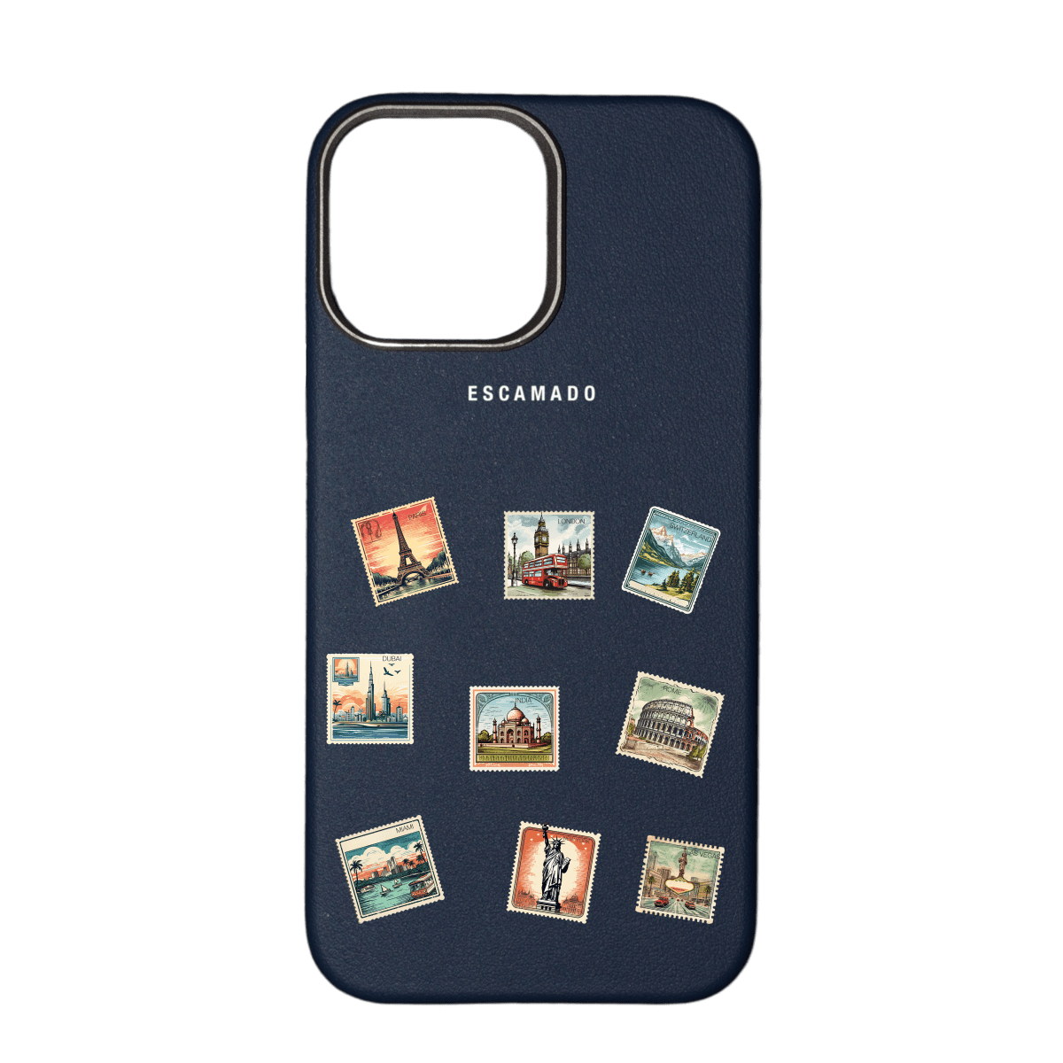 Travel Stamp - Leather iPhone Case