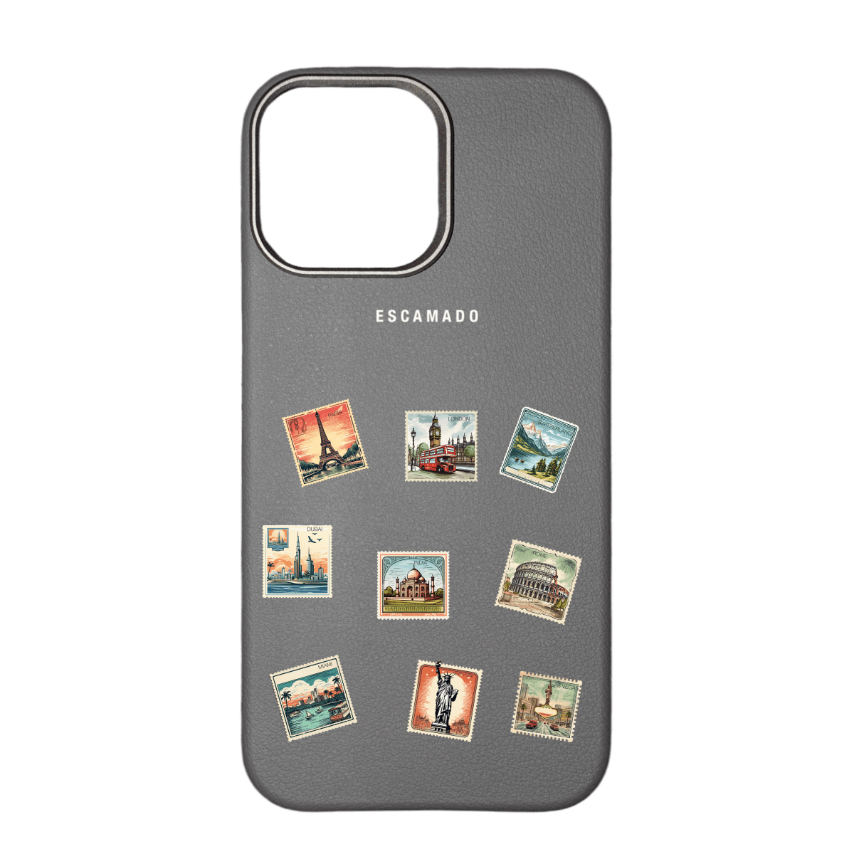 Travel Stamp - Leather iPhone Case