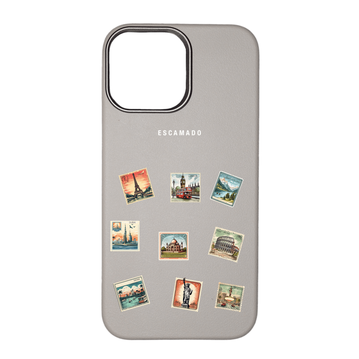 Travel Stamp - Leather iPhone Case