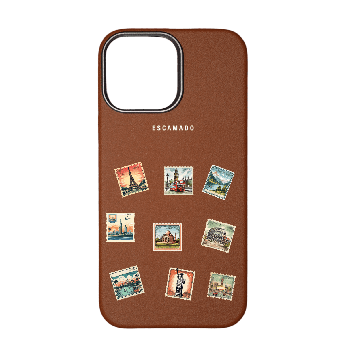 Travel Stamp - Leather iPhone Case